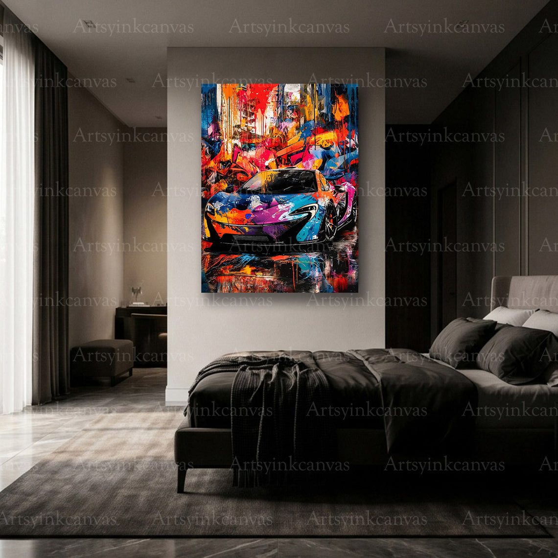 Premium McLaren P1 graffiti wall art