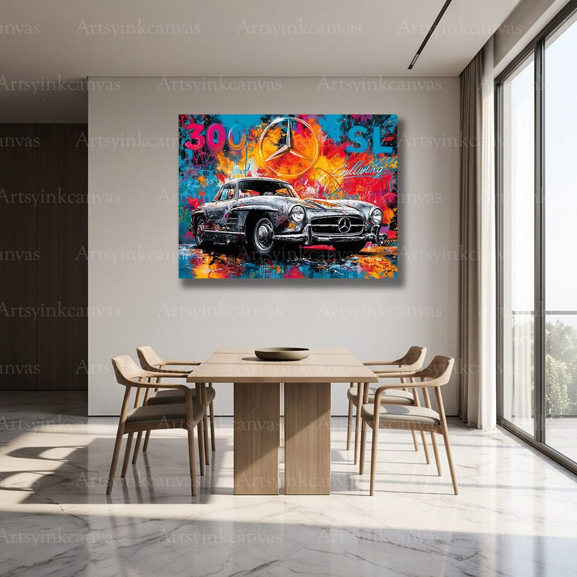 300 SL luxury sports car canvas art