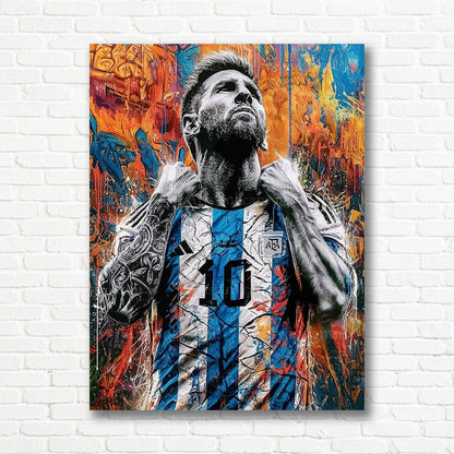 Lionel Messi number 10 graffiti canvas print