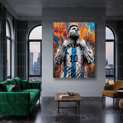 Lionel Messi soccer legend canvas art