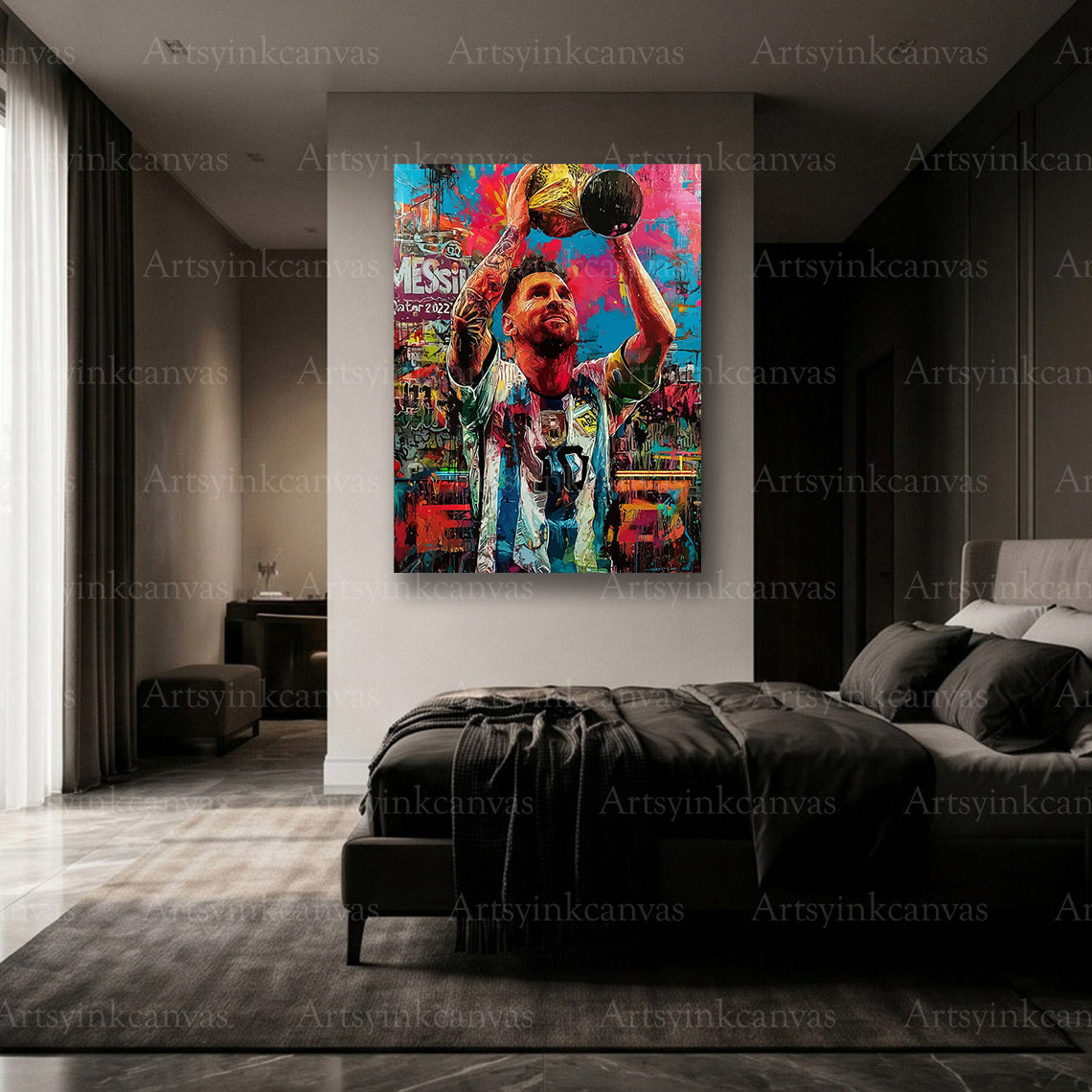 Premium Messi trophy wall art