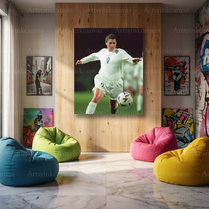 Mia Hamm USA Women’s Soccer Canvas Wall Art – Football Legend Decor