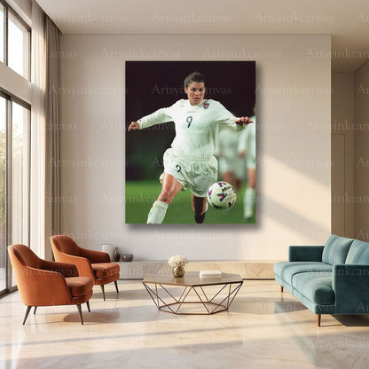 Mia Hamm USA Women’s Soccer Canvas Wall Art – Football Legend Decor