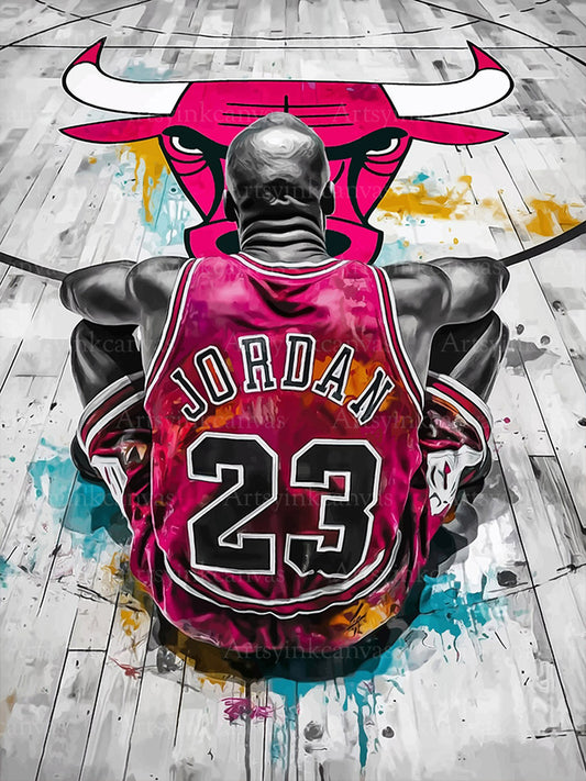 Michael Jordan 23 graffiti canvas wall art basketball legend