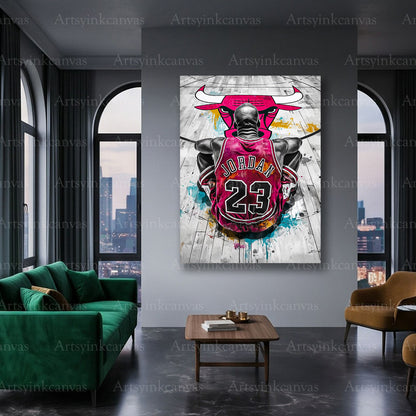 Michael Jordan basketball legend 23 urban graffiti wall art