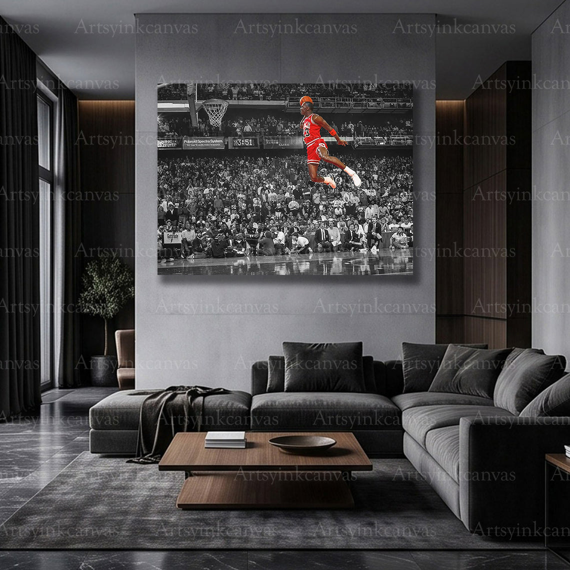 Michael Jordan basketball champion wall art for game rooms