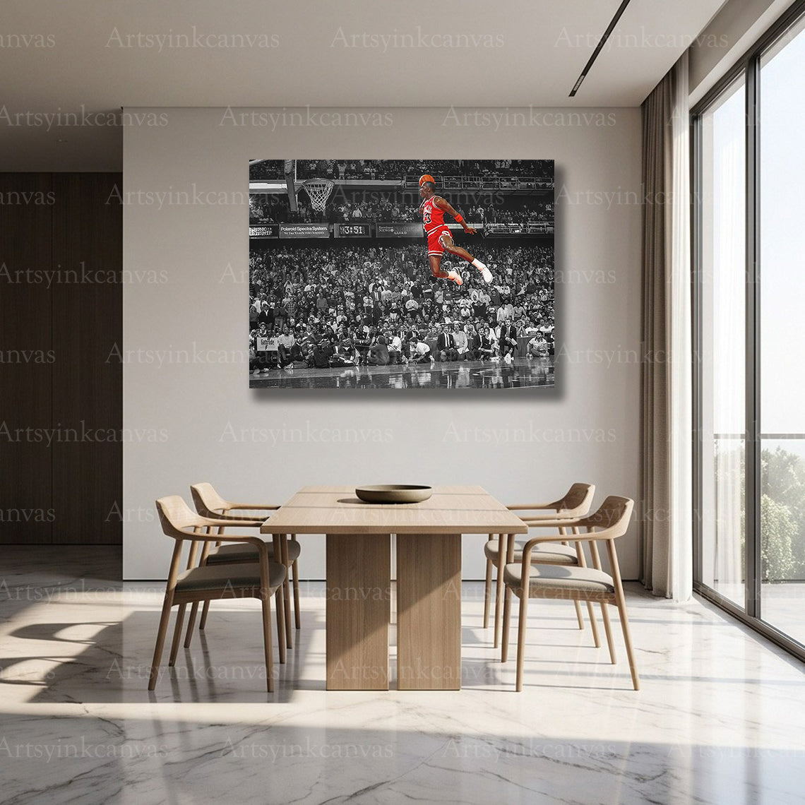 Michael Jordan athletic canvas artwork for basketball enthusiasts