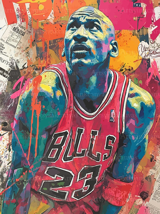 Michael Jordan Airborne graffiti canvas wall art