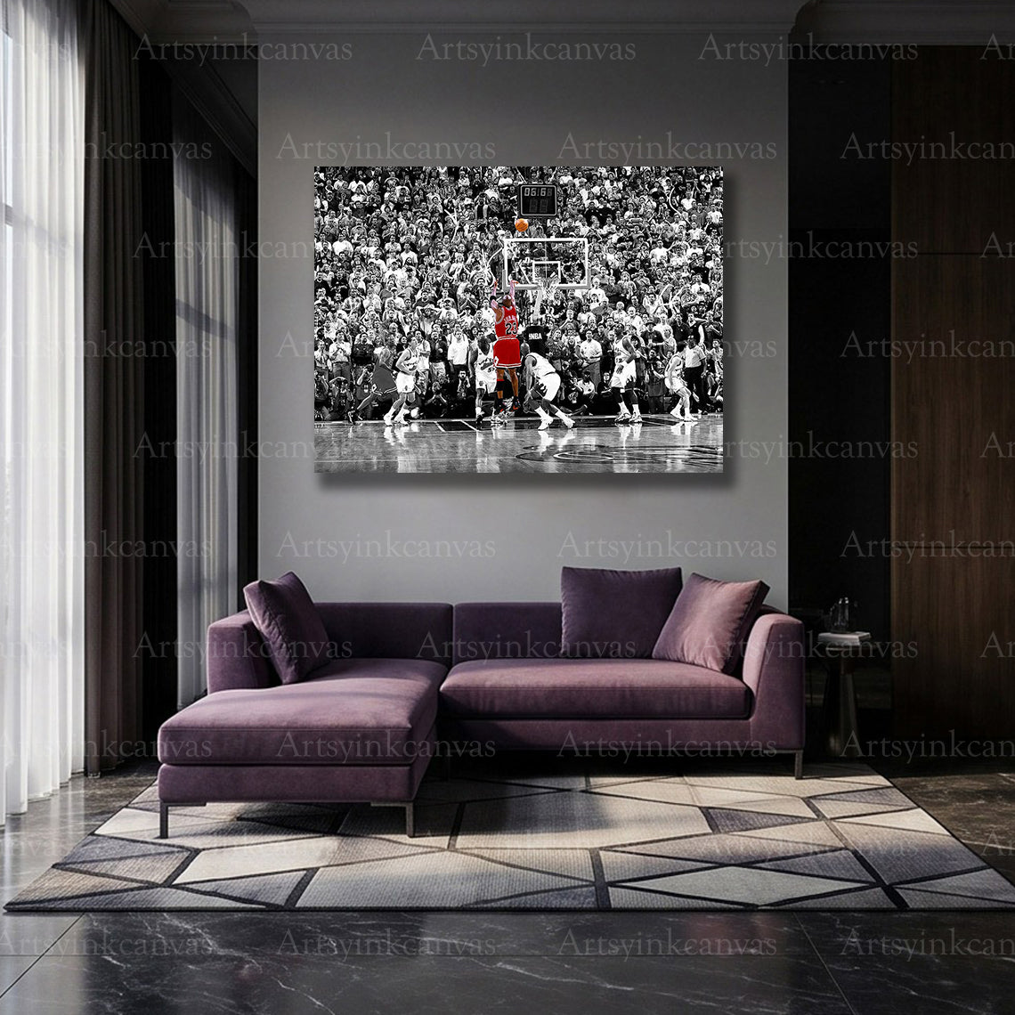 Michael Jordan basketball champion canvas art for sports fans