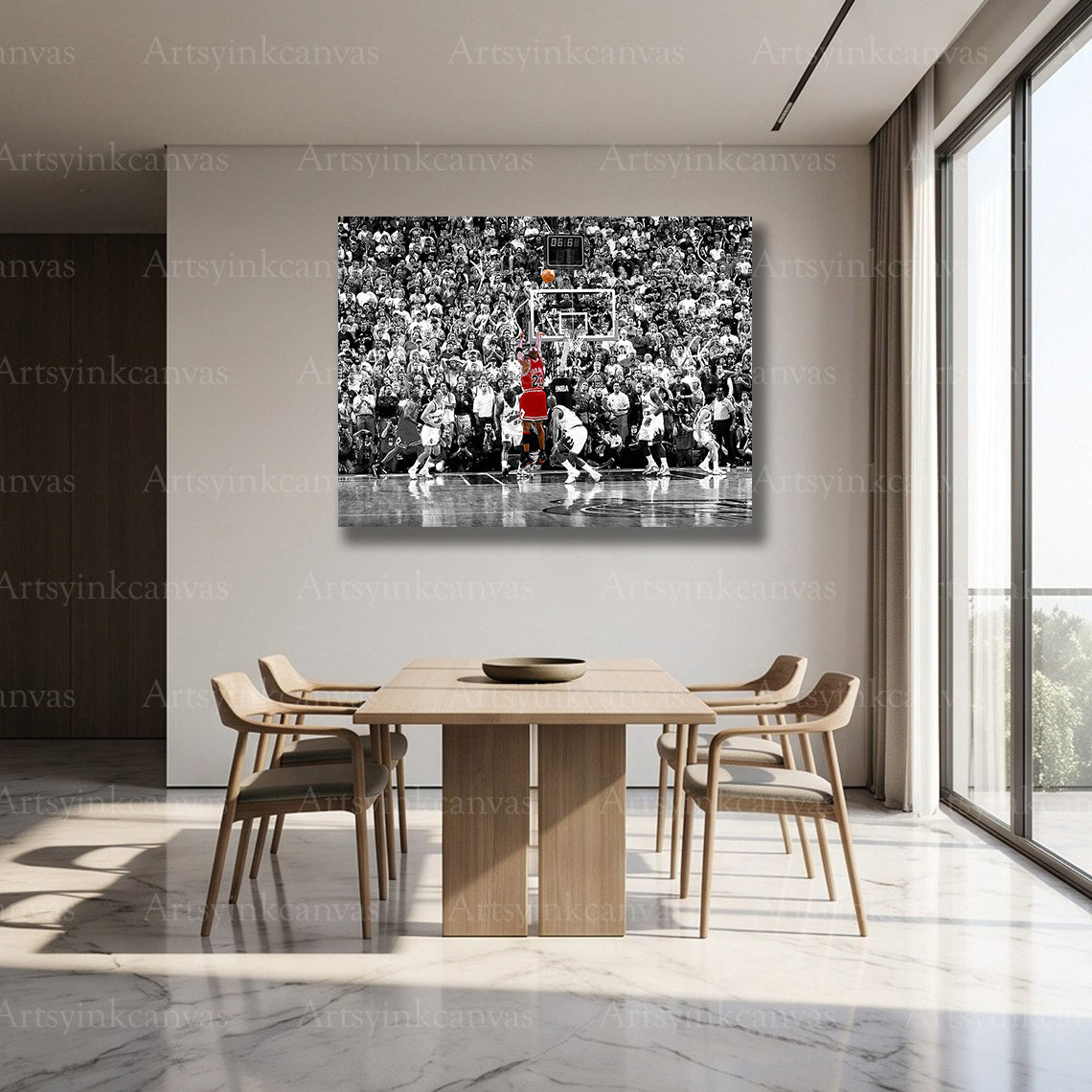 Michael Jordan iconic basketball graffiti wall artwork