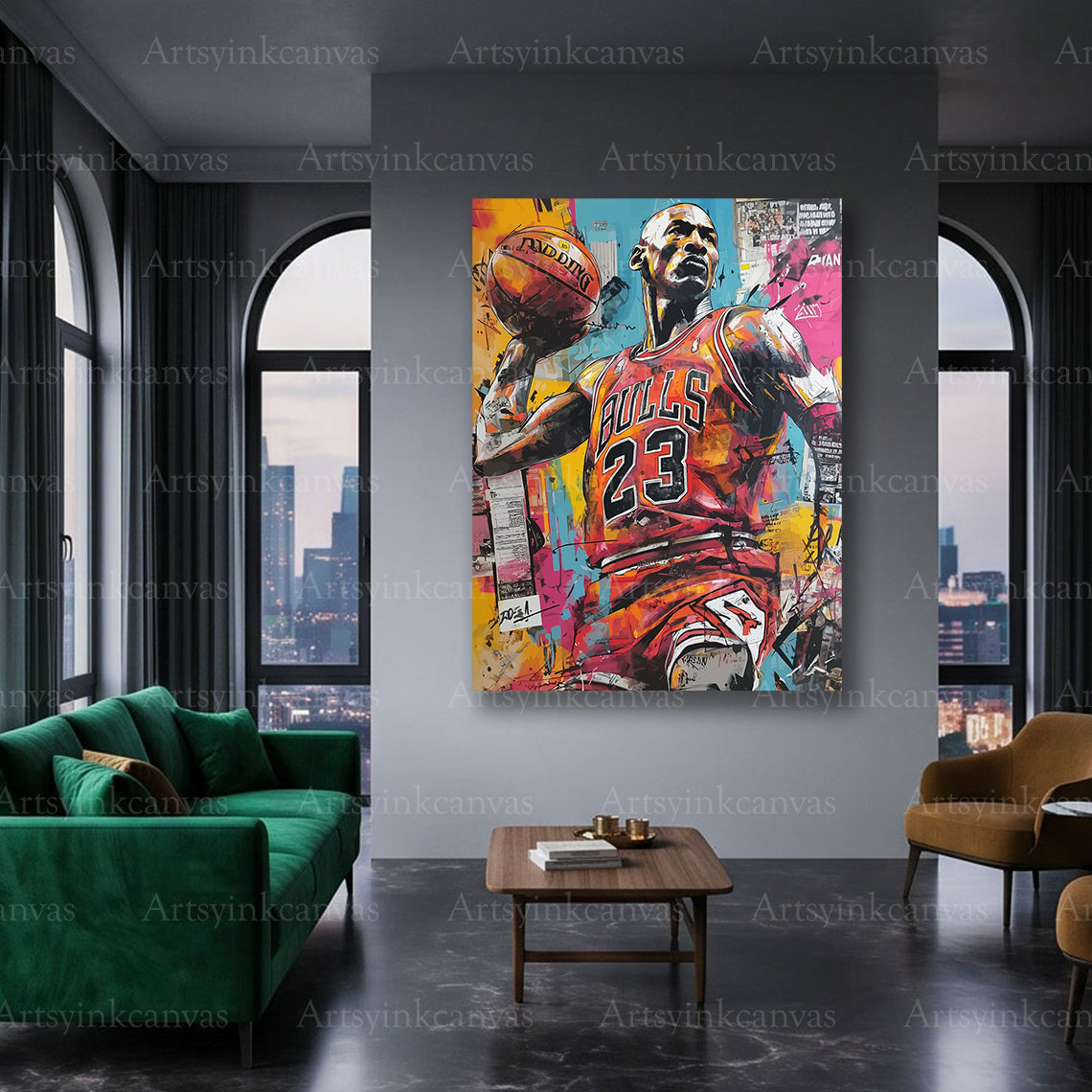 Michael Jordan championship canvas artwork for collectors and NBA fans