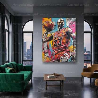 Michael Jordan championship canvas artwork for collectors and NBA fans