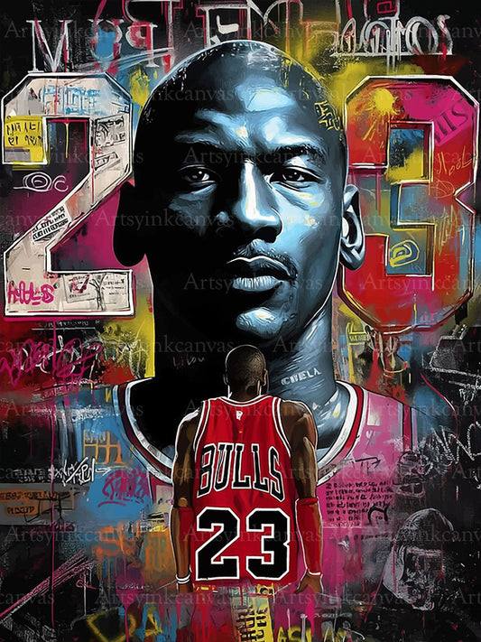 Michael Jordan Dynasty graffiti canvas wall art