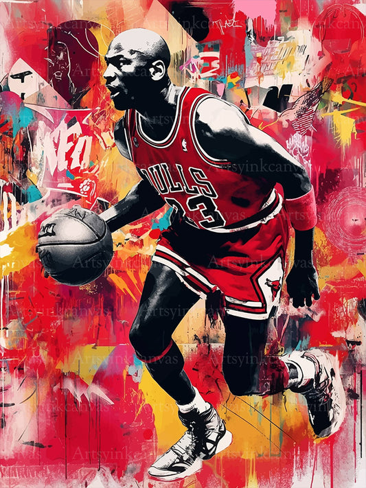 Michael Jordan Flight Mode graffiti canvas wall art