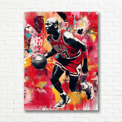 Michael Jordan NBA graffiti canvas print