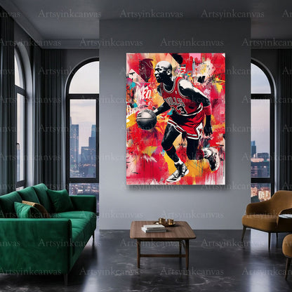 Michael Jordan modern sports graffiti canvas art