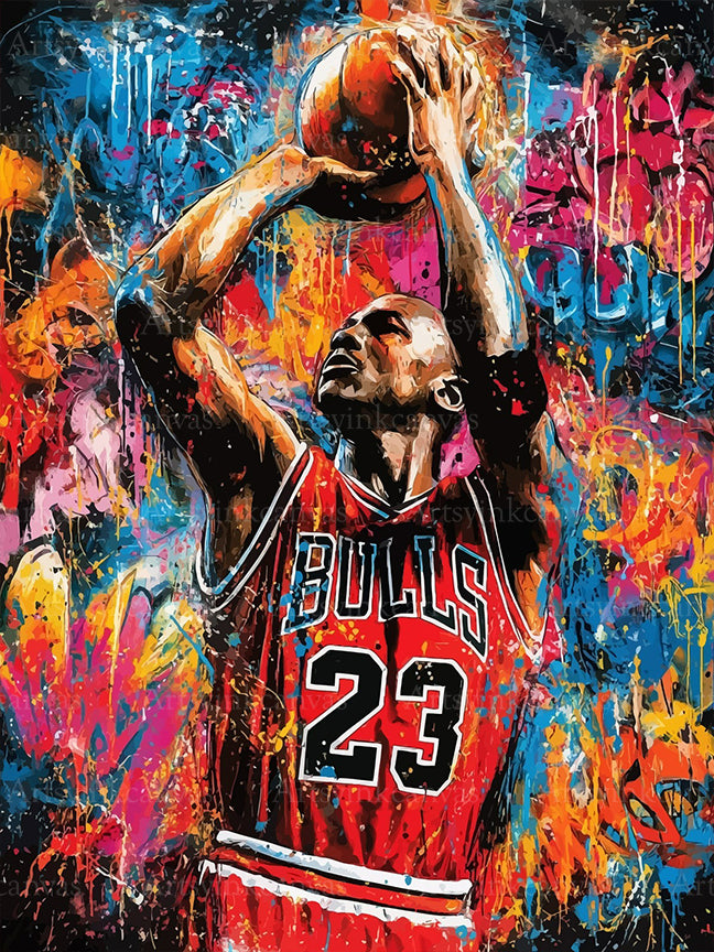 Michael Jordan graffiti canvas wall art basketball legend