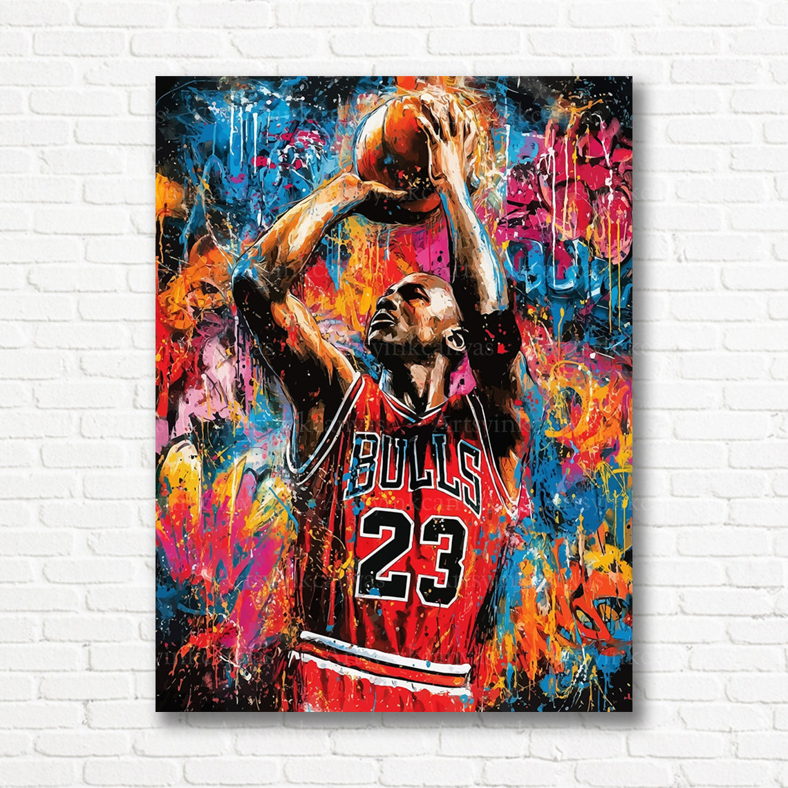 Michael Jordan street art canvas wall decor