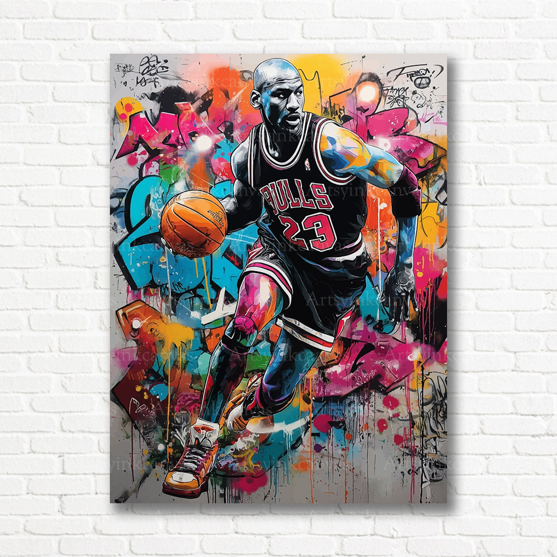 Michael Jordan legend basketball graffiti wall decor