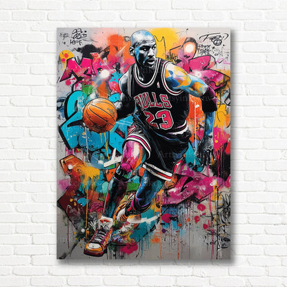 Michael Jordan legend basketball graffiti wall decor