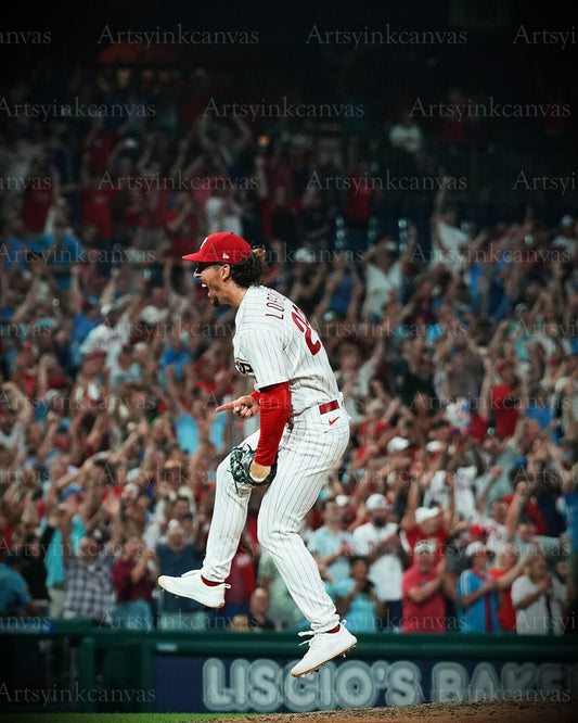 Michael Lorenzen no-hitter celebration canvas wall art