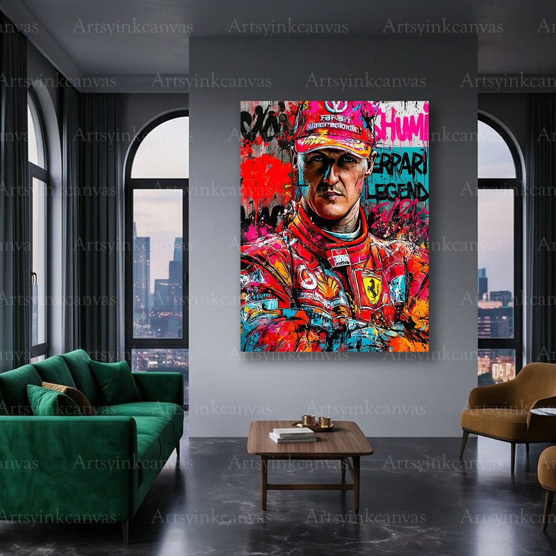Schumacher racing legend canvas art