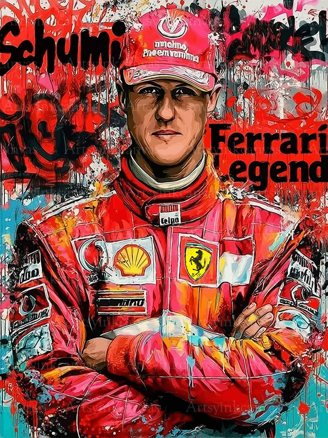 Michael Schumacher F1 graffiti canvas wall art