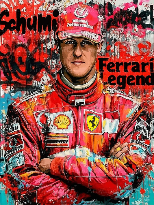 Michael Schumacher F1 graffiti canvas wall art