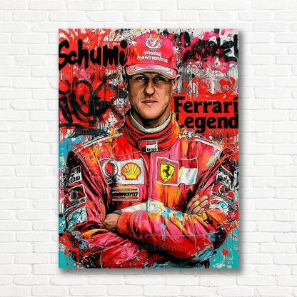 Michael Schumacher Formula 1 graffiti canvas print