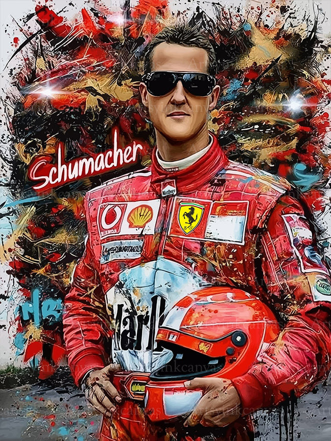 Michael Schumacher graffiti canvas wall art