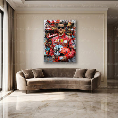 Michael Schumacher racing graffiti wall decor