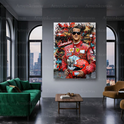 Michael Schumacher racing legend canvas art