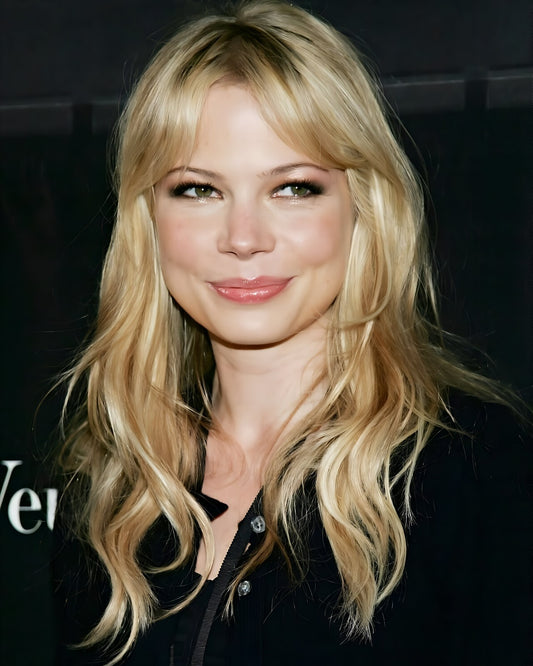 Michelle Williams celebrity canvas print featuring elegant Hollywood styling