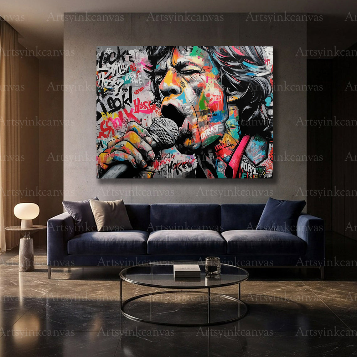 Mick Jagger classic rock street art wall decor