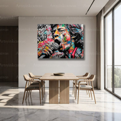 Mick Jagger British rock music canvas art