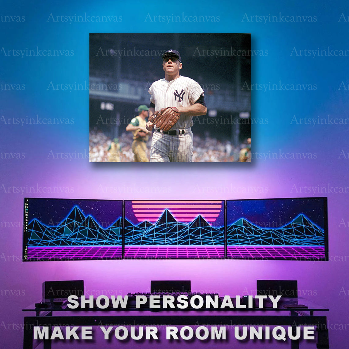 Mickey Mantle legendary baseball artwork