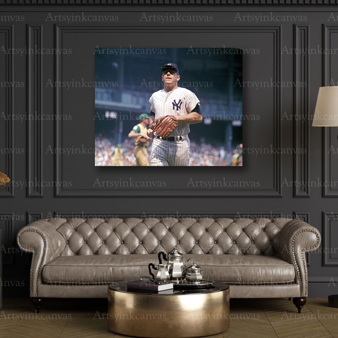 Premium Mickey Mantle Yankees canvas art