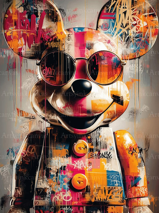 Mickey Mouse Pop Art graffiti canvas wall art