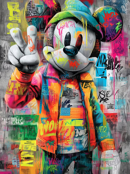 Mickey Mouse Pop Icon graffiti canvas wall art for modern home decor