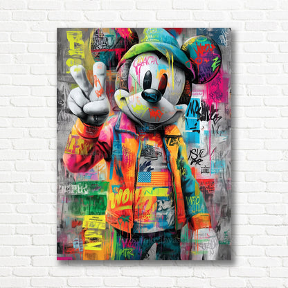 Mickey Mouse colorful graffiti artwork for contemporary USA interiors