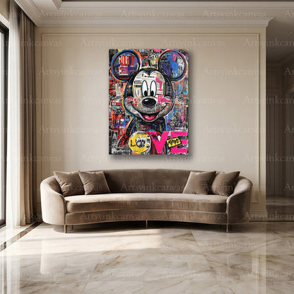 Mickey Mouse graffiti inspired wall decor