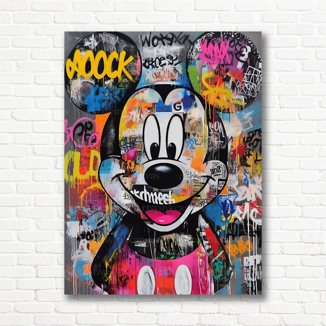 Mickey Mouse street art canvas print