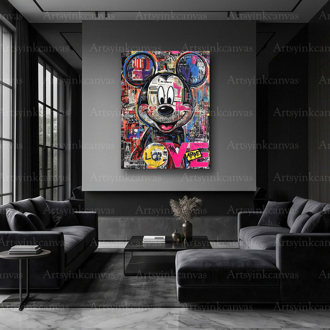 Mickey love message urban artwork