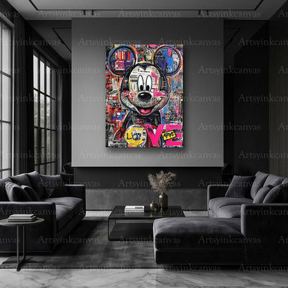 Mickey love message urban artwork