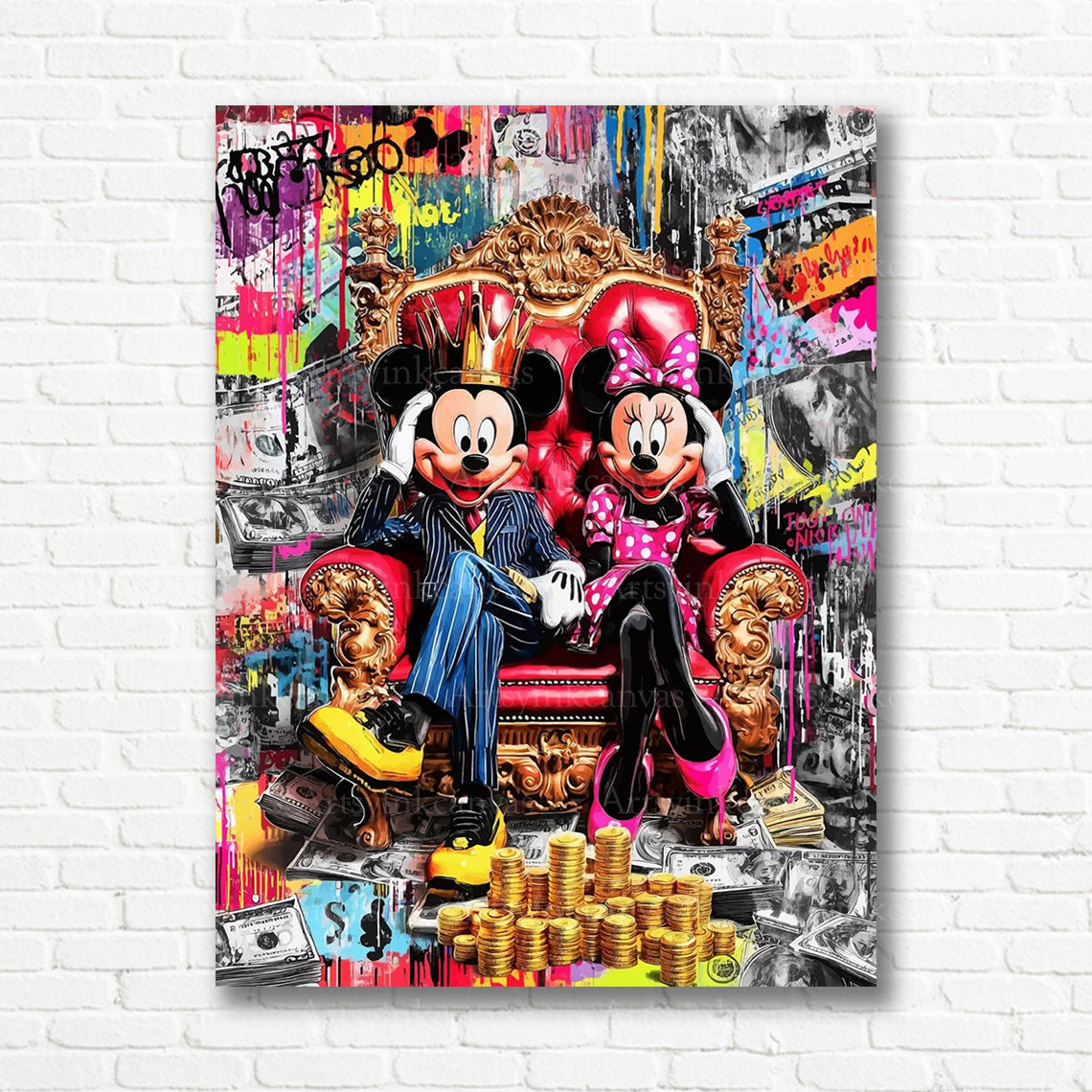 Mickey Mouse and Minnie Mouse romantic wall decor