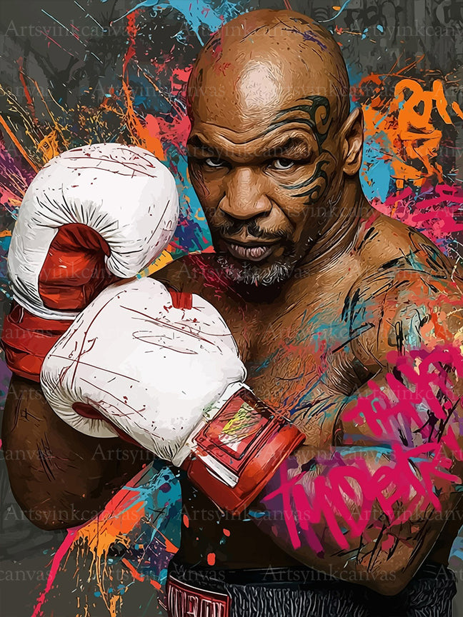 Mike Tyson graffiti canvas wall art boxing legend