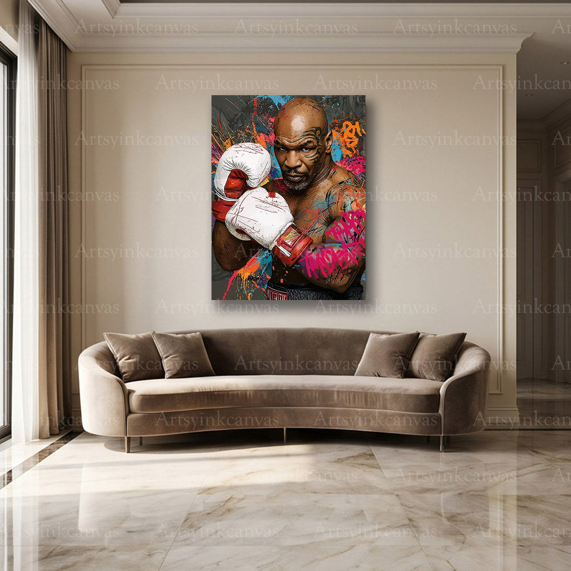 Mike Tyson street art canvas artwork