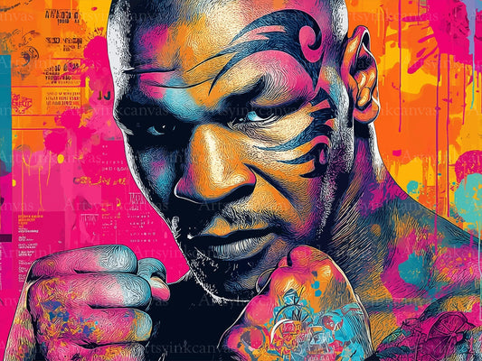Mike Tyson Iron Fist graffiti canvas wall art