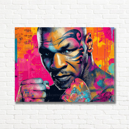 Mike Tyson boxing graffiti canvas print