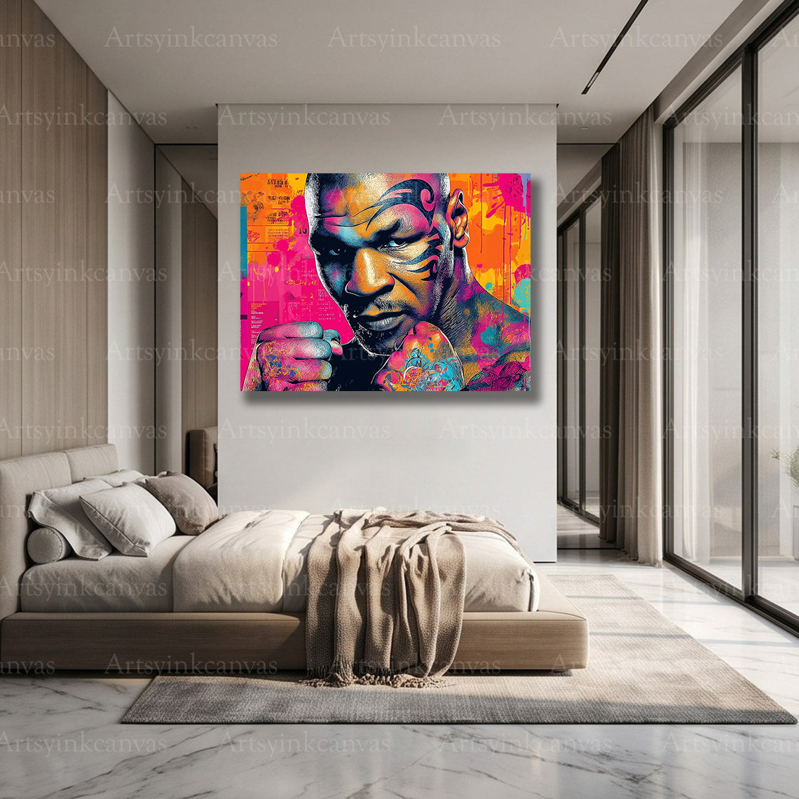 Premium Mike Tyson boxing graffiti wall art